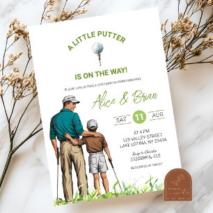 Golf Boy Little Putter is onderweg Baby Shower Kaart