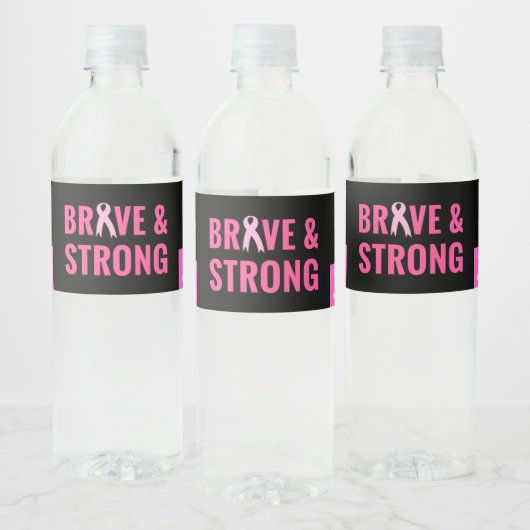 Golf Brave Sterke Borst Cancer Awareness Pink Waterfles Etiket (Flessen)