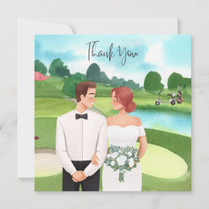 Golf Bride en Groom bruiloft in golfbaan