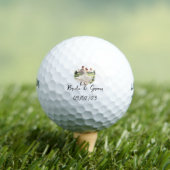 Golf Bride en Groom Wedding Golfballen (Insitu Shirt)