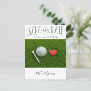 Golf bruiloft Bewaar de datum Briefkaart