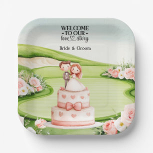 Golf bruiloft decoraties op het Green Paper Bord