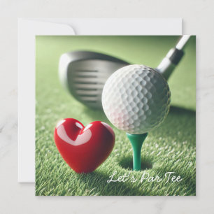 Golf BRUILOFT met golfbal op putting green Kaart