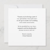 Golf bruiloft met tekst op de golfbaan bedankkaart (Achterkant)