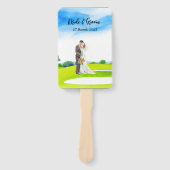 Golf bruiloft op golfbaan bruid en Groom gift Handwaaier (Voorkant)