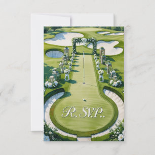 GOLF bruiloft R.S.V.P. antwoord aquarel stijl