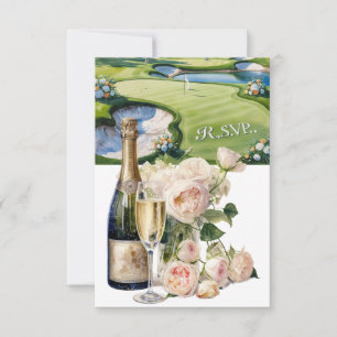 GOLF bruiloft R.S.V.P. antwoord aquarel stijl