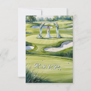 GOLF bruiloft R.S.V.P. antwoord aquarel stijl