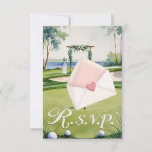 GOLF bruiloft R.S.V.P. antwoord aquarel stijl