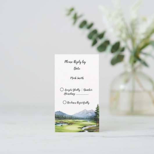 Golf Bruiloft R.S.V.P Informatiekaartje (Staand voorkant)