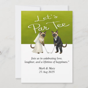 Golf bruiloft thema voor Cat Lovers Kaart