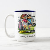 Golf Buddies Besties BFF Fun Personalized Mug (Gauche)