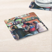 Golf Bufe, Boedapest Vierkante Kartonnen Onderzetter (Schuin)