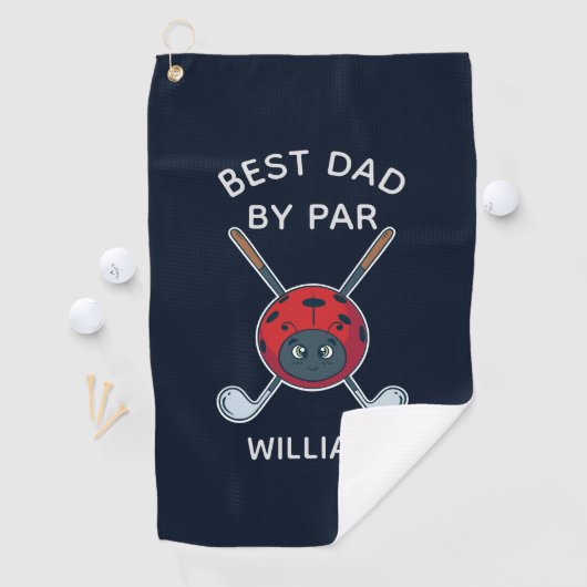 Golf Bug Best Dad by Par Fathers Day Persoonlijk Golfhanddoek (Insitu)