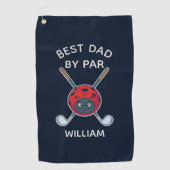 Golf Bug Best Dad by Par Fathers Day Persoonlijk Golfhanddoek (Voorkant)