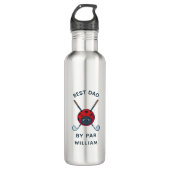 Golf Bug Best Dad by Par Fathers Day Persoonlijk Waterfles (Voorkant)