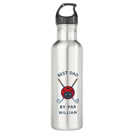 Golf Bug Best Dad by Par Fathers Day Persoonlijk Waterfles (Voorkant)
