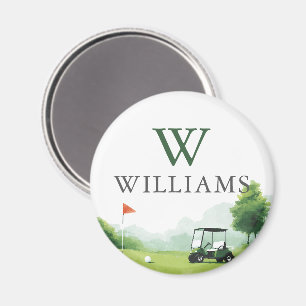 Golf Buggy Aangepaste Naam Monogram Golfbal Marker Magneet