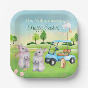 Golf Bunnies Fun Happy Pasen Papieren Bordje