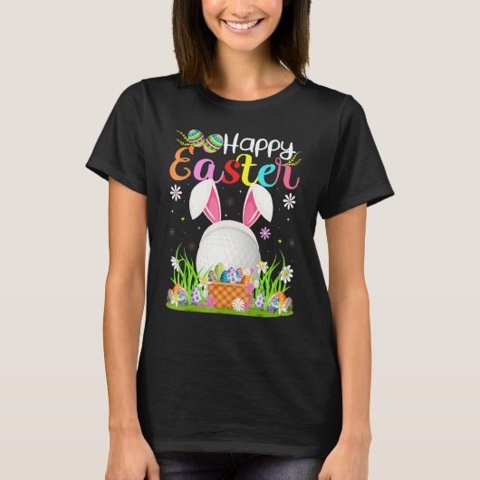 Golf Bunny Egg Hunting Golf Happy Easter T-shirt (Voorkant)
