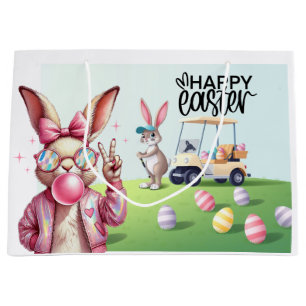 Golf Bunny Ribbit Golfer voor Pasen Groot Cadeauzakje