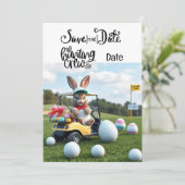 Golf Bunny Ribbit Golfer voor Pasen Kaart (Staand voorkant)