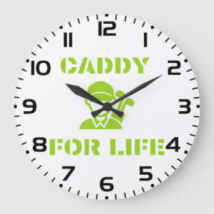 Golf Caddy voor het Leven Quote Lime Groen Grote Klok