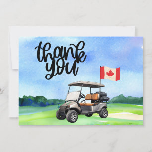 Golf Canada vlag en bal voor golfer dank u Bedankkaart