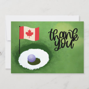 Golf Canada vlag en bal voor golfer dank u Bedankkaart