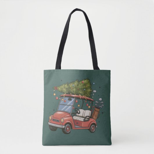 Golf Cart Christmas Tree Golf Lover Gift Draagtas (Voorkant)