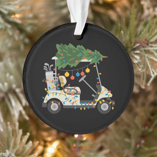 Golf Cart Christmas Tree Lights Xmas Sport Golfer (Arbre)