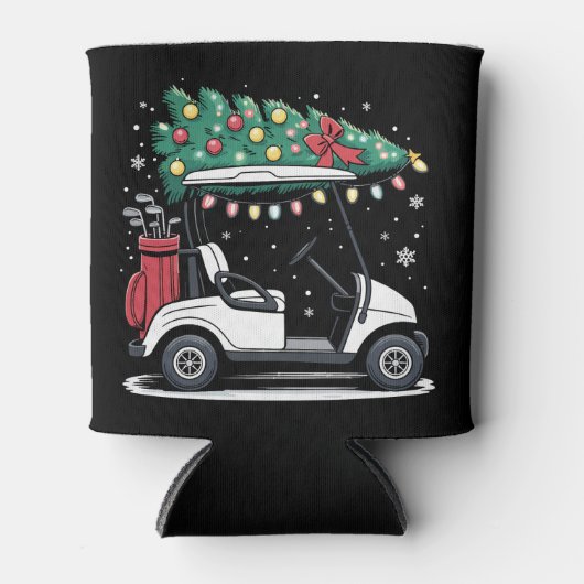 Golf Cart Christmas Tree Lights Xmas Sport Golfer Blikjeskoeler (Voorkant)