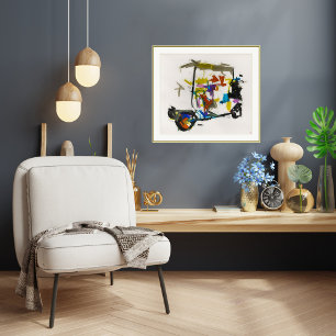 Golf Cart Composition II - Canvas Art Print