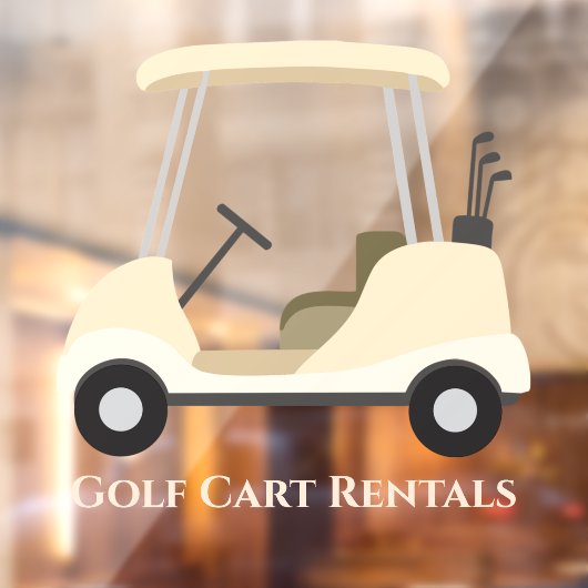 Golf Cart Design Window Cling Raamsticker (Vel 2)