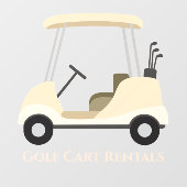 Golf Cart Design Window Cling Raamsticker (Vel)