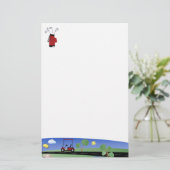 Golf Cart en Clubs Briefpapier (Staand voorkant)