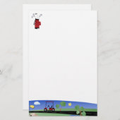 Golf Cart en Clubs Briefpapier (Voorkant / Achterkant)