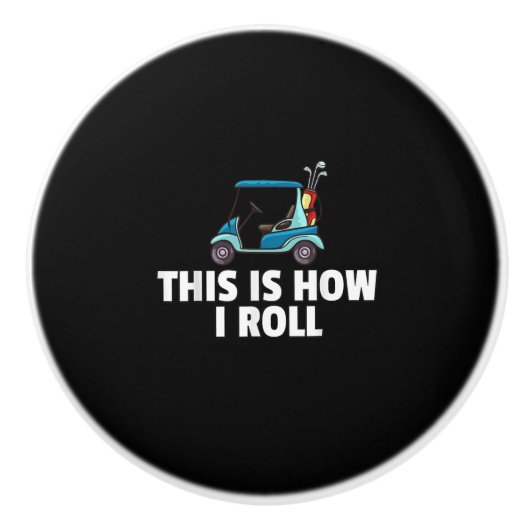 Golf Cart Gift Golfing Golfer Funny Mannen Keramische Knop (Voorkant)