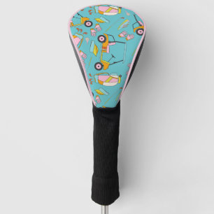 Golf Cart Girly Blue Golf Club Head Hoesje Golfheadcover