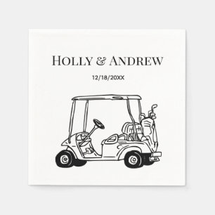 Golf Cart Golf Bag Golf Clubs Huwelijk DIY Kleuren Servet