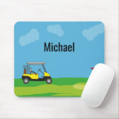 Golf Cart Golf Course Cartoon gepersonaliseerd Muismat (Met muis)