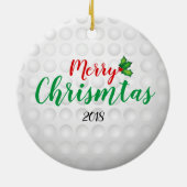 Golf Cart Kerstmis 1 Keramisch Ornament (Achterkant)