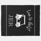 Golf Cart Live naar Golf Monogrammed Black & White Fleece Deken (Voorkant (Horizontaal))