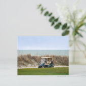 Golf Cart op het achttiende eiland Kiawah Briefkaart (Staand voorkant)