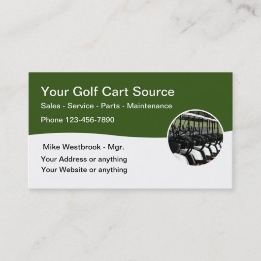 Golf Cart Sales and Service Visitekaartjes (Voorkant)