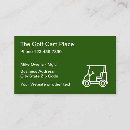 Golf Cart Theme Visitekaartje (Voorkant)