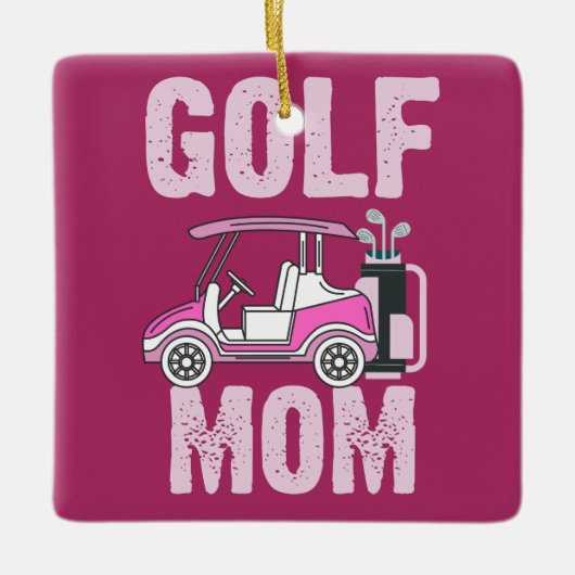 Golf Cart voor Golf mama Golfer Keramisch Ornament (Voorkant)