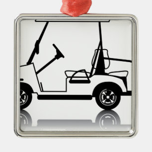 Golf Cart white Metalen Ornament