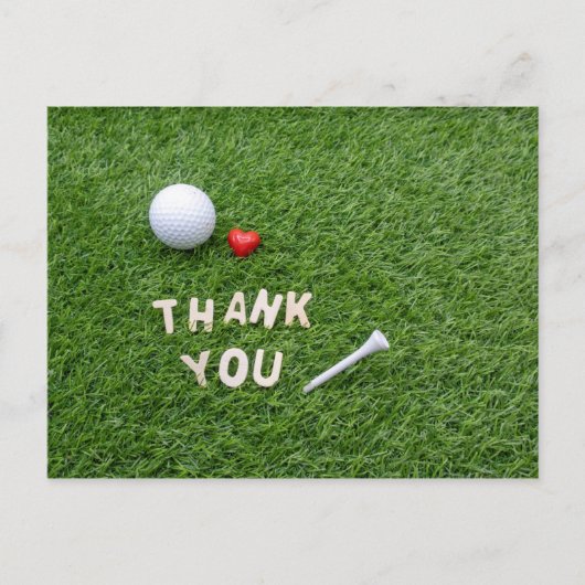Golf Carte de remerciements avec amour et golfeur (Devant)