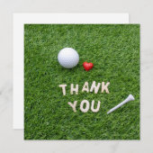 Golf Carte de remerciements avec amour et golfeur (Devant / Derrière)
